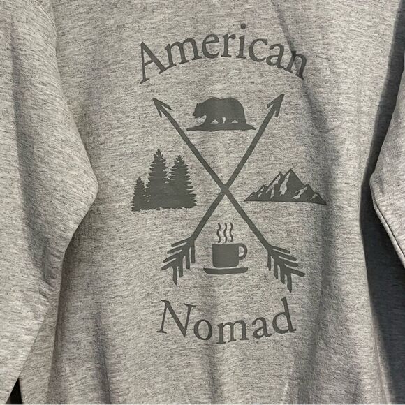 Gildan American Nomad Grey Crewneck Sweatshirt - Picture 4 of 7